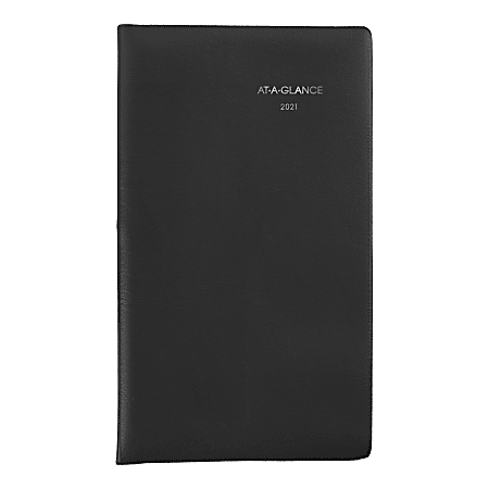 AT-A-GLANCE® DayMinder Weekly Planner, 3-1/2" x 6", Black, January To December 2021, SK4800
