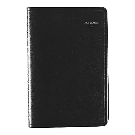 AT-A-GLANCE® DayMinder Daily Appointment Book/Planner, 5-1/2" x 8-1/2", Black, January To December 2021, G10000