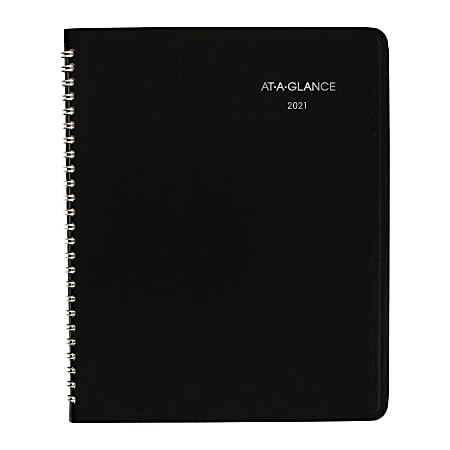 AT-A-GLANCE® DayMinder Monthly Planner, 7" x 8-3/4", Black, January to December 2021, G40000