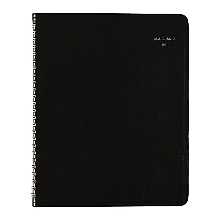 AT-A-GLANCE® DayMinder Column-Style Weekly Planner, 7" x 8-3/4", Black, January To December 2021, G59000