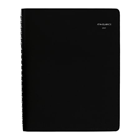 AT-A-GLANCE® DayMinder Daily 4-Person Group Appointment Book, 8" x 11", Black, January To December 2021, G56000
