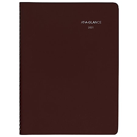AT-A-GLANCE® DayMinder Weekly Appointment Book/Planner, 8" x 11", Burgundy, January To December 2021, G52014