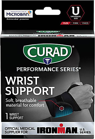 CURAD® Universal Wraparound Wrist Support With Microban®, Black