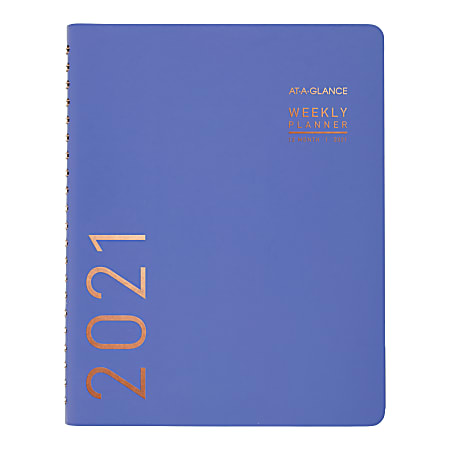 AT-A-GLANCE® Contemporary Weekly/Monthly Planner, 8-1/4" x 11", Periwinkle, January To December 2021, 70940X19