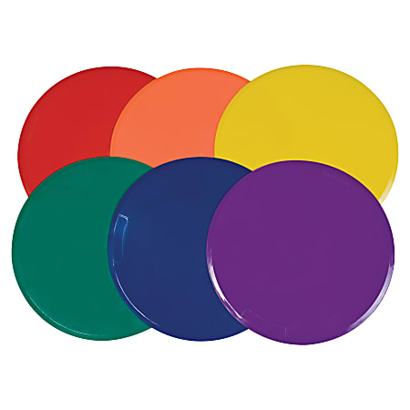 Champion Sports Extra Large Poly Spot Marker Set - Green, Orange, Purple, Red, Blue, Yellow - Vinyl