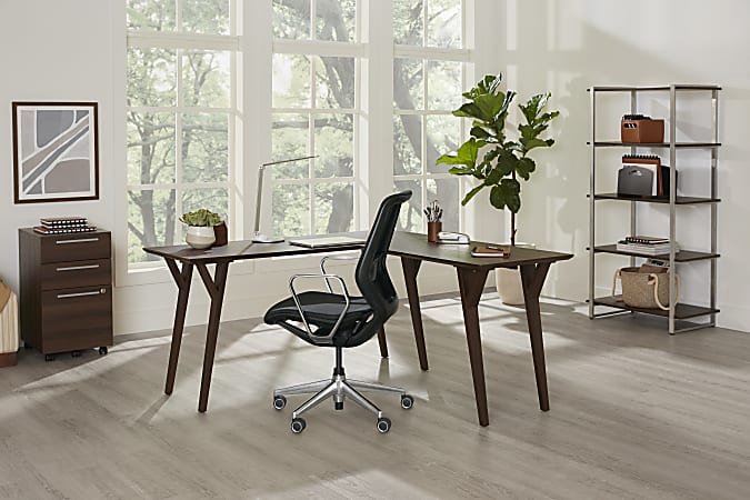 WorkPro Sentrix Ergonomic MeshMesh Mid Back Manager Chair Fixed Arms Black  BIFMA Compliant - Office Depot