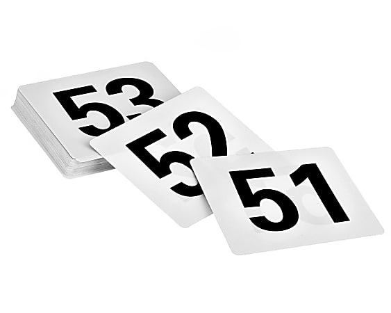 Alpine Double Sided Table Numbers 51 100 3 34 x 4 BlackWhite Pack Of ...