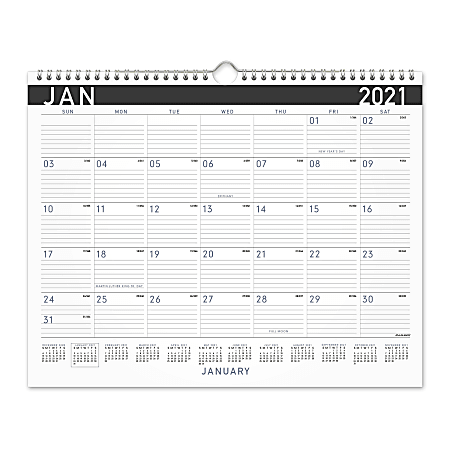 AT-A-GLANCE® Contemporary Monthly Wall Calendar, 15" x 12", January To December 2021, PM8X28