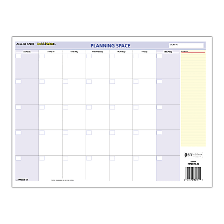 AT-A-GLANCE® QuickNotes Compact Erasable Monthly/Yearly Wall Calendar, 16" x 12", January To December 2021, PM550B28