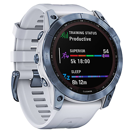Garmin fenix 7X Sapphire Solar Multisport GPS Watch, Mineral Blue
