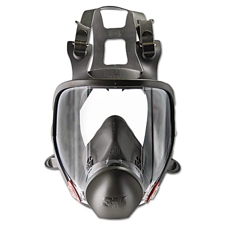 3M 6800 Full Facepiece Reusable Respirator - Medium Size - Gases, Vapor, Particulate Protection - Thermoplastic - Black, Gray - Lightweight - 1 Each