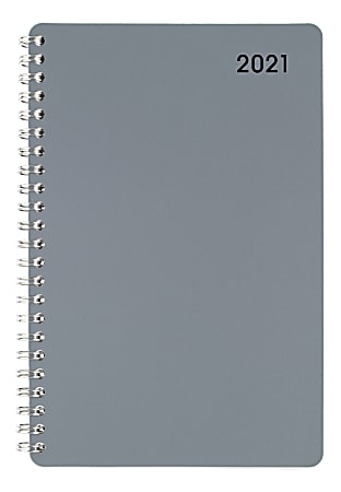 Office Depot® Brand Weekly/Monthly Appointment Book, 4" x 6", Silver, January 2021 To December 2021, OD710430