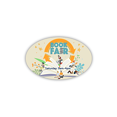 Custom Full-Color Non-Slip 8 Mil. Textured Vinyl Repositionable/Removable Floor Decals, Oval Shape, 11" x 17"