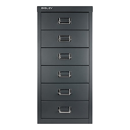 Bisley 15 D Vertical 6 Drawer File Cabinet Charcoal - ODP Business