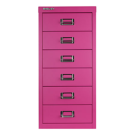 Bisley 15 D Vertical 6 Drawer File Cabinet Fuchsia - Office Depot