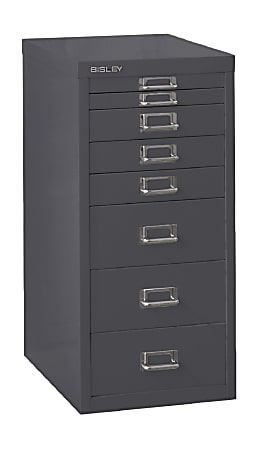 Bisley 15"D Vertical 8-Drawer File Cabinet, Charcoal