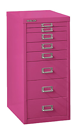 Bisley 15"D Vertical 8-Drawer File Cabinet, Fuchsia