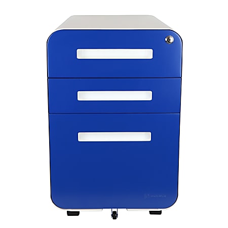 Bindertek Glide 20"D Vertical 3-Drawer File Cabinet, Blue