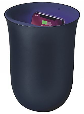 Oblio Wireless Charging Station with Built-in UV Sanitizer, Dark Blue