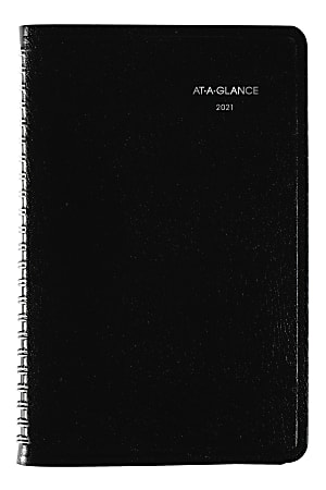 AT-A-GLANCE® DayMinder® Weekly Appointment Planner, 5-1/2" x 8-1/2", Black, January To December 2021, G20000