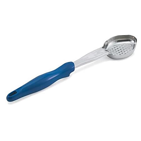 Vollrath Perforated Spoodle Portion Spoon With Antimicrobial Protection, 2 Oz, Blue
