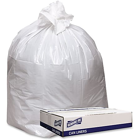 Genuine Joe Low Density White Can Liners - 56 gal Capacity - 43 Genuine Joe Low Density White Can Liners - 56 gal Capacity - 43