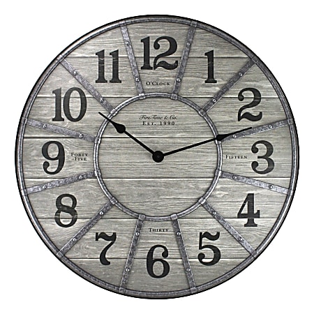 FirsTime & Co.® Cooper Wall Clock, Galvanized Gray