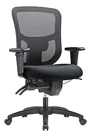 WorkPro® 9500XL Series Big & Tall Ergonomic Mesh/Premium Fabric Mid-Back Chair, Black/Black, BIFMA Compliant