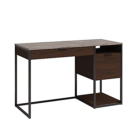 Sauder® International Lux 48"W Single Pedestal Computer Desk, Umber Wood