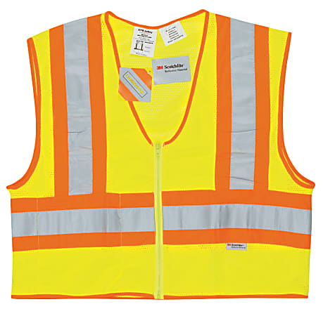 MCR Safety Luminator Class II Flame Resistant Vests, 3X Large, Fluorescent Lime