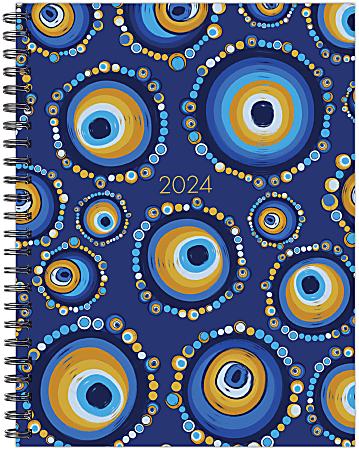 2024 Willow Creek Press Softcover Weekly/Monthly Planner, 6-1/2" x 8-1/2", Turkish Blue Eye, January To December