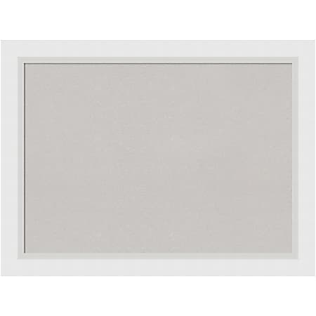 Amanti Art Cork Bulletin Board, 32" x 24", Gray, Blanco White Wood Frame