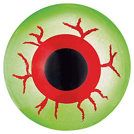Amscan Squishy Eyeball Favors, 2", Green/Red, Pack Of 24 Favors
