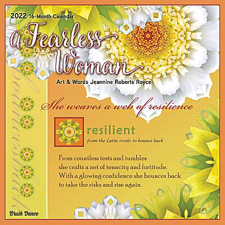 Brown Trout Monthly Inspirational Wall Calendar, 12" x 12", Fearless Women, January To December 2022