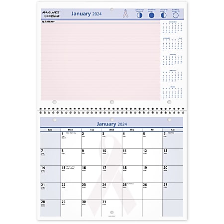 2024 AT-A-GLANCE® QuickNotes City of Hope Monthly Wall Calendar, 11" x 8", January to December 2024, PMPN5028