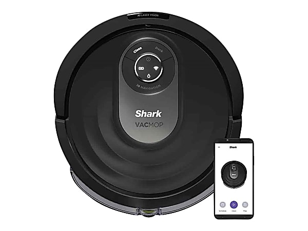 Shark VACMOP PRO RV2001WD - Vacuum cleaner - robotic - bagless - black with silver accents