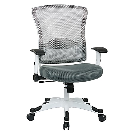 Office Star™ SPACE Seating Pulsar Ergonomic Mesh Mid-Back Manager's Chair, Gray/White