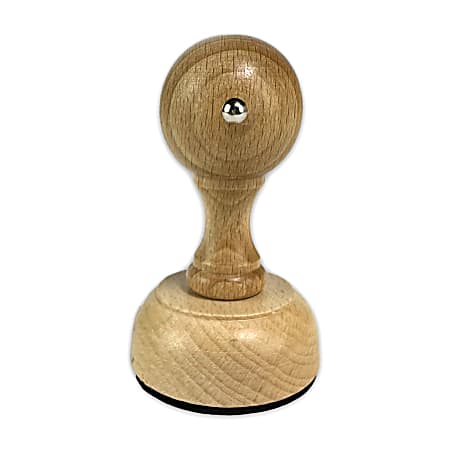Custom Premium European Style Wood Handle Stamp, Round, 1-7/8" Diameter
