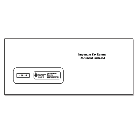 ComplyRight® Single-Window Envelopes For 3-Up 1099 Tax Forms, 3-7/8" X 8-3/8", Moisture-Seal, White, Pack Of 100 Envelopes