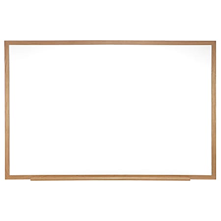 Ghent M1W Magnetic Dry-Erase Whiteboard, Porcelain, 48 1/2" x 60 1/2", Oak Wood Frame, Natural Finish