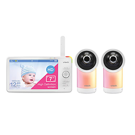 VTech Smart Wi-Fi 1080p 2-Camera 360&deg;-Pan-And-Tilt Video Baby Monitor System With 5" Display, RM77662HD