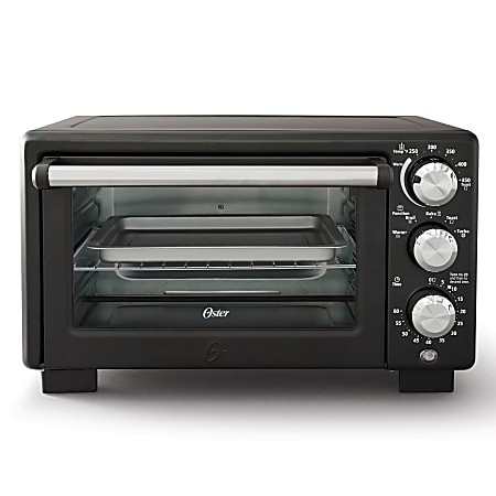 Oster 5-in-1 Function 4-Slice Countertop Convection Oven, 11-5/8”H x 15-7/16”W x 19”D, Matte Black