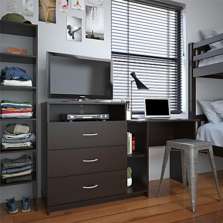 Ameriwood Home Rebel 59 W 3 In 1 Media Dresser And Computer Desk Espresso -  Office Depot