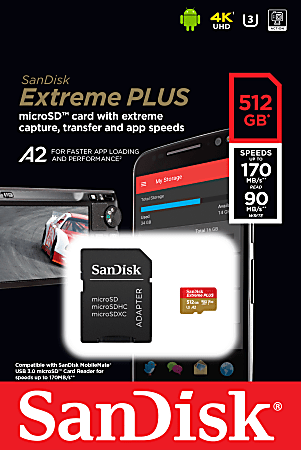 SanDisk Extreme PLUS 512GB microSDXC UHS-I Memory Card