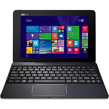 Asus Transformer Book T100 Chi T100CHI-B1-BK 10.1" Touchscreen LCD 2 in 1 Notebook - Intel Atom Z3775 Quad-core (4 Core) 1.46 GHz - 2 GB LPDDR3 - Windows 8.1 - 1920 x 1200 - In-plane Switching (IPS) Technology, TruVivid Technology - Hybrid - Black