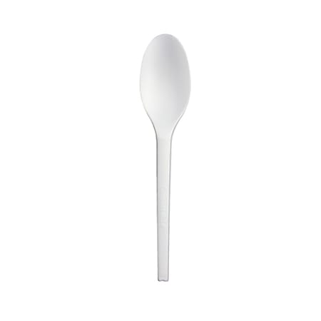 StalkMarket Compostable Cutlery Spoons, 6", White, Pack Of 1,000 Spoons