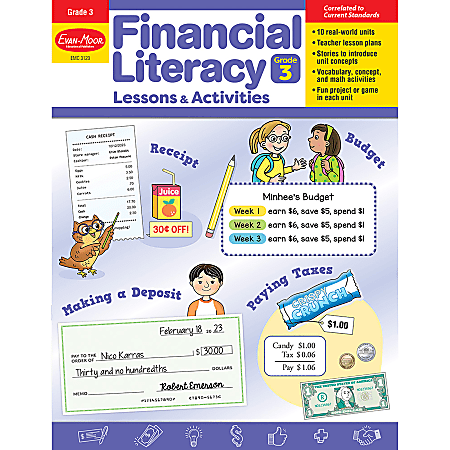 Evan-Moor Financial Literacy Lessons & Activities, Grade 3