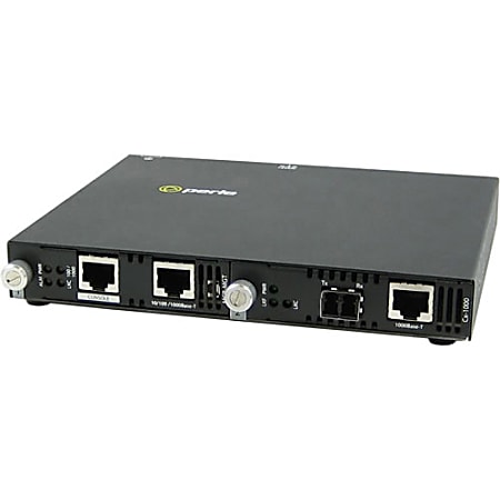 Perle SMI-1000-S2LC10 Gigabit Ethernet Media Converter - 1 x Network (RJ-45) - 1 x LC Ports - DuplexLC Port - Management Port - 1000Base-LX, 1000Base-T - 6.21 Mile - External