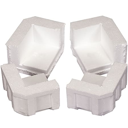 Office Depot® Brand Foam Corners, 4 3/4"H x 4"W x 3 1/4"D, White, Case Of 320
