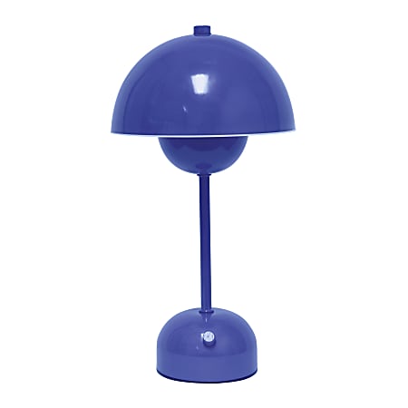 Simple Designs Mushroom Magic Dimming Rechargeable LED Touch Stick Lamp, 11-13/16"H, Blue